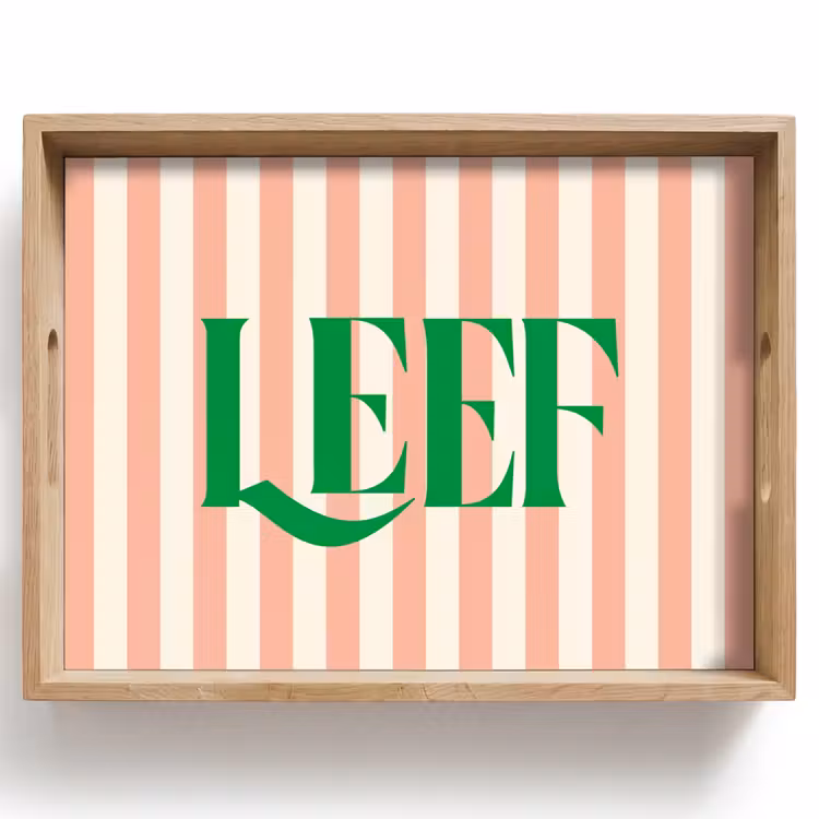 Dienblad - Zachtroze - Groen - Strepen - Leef — 1