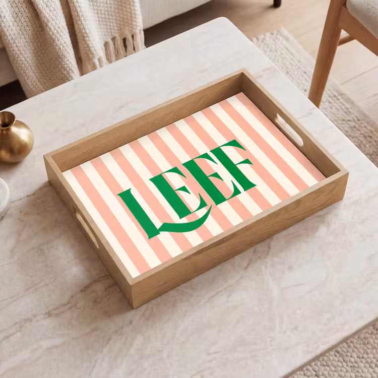 Dienblad - Zachtroze - Groen - Strepen - Leef — 2