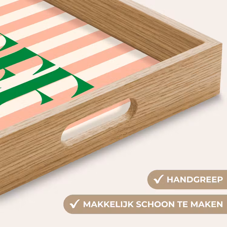 Dienblad - Zachtroze - Groen - Strepen - Leef — 5