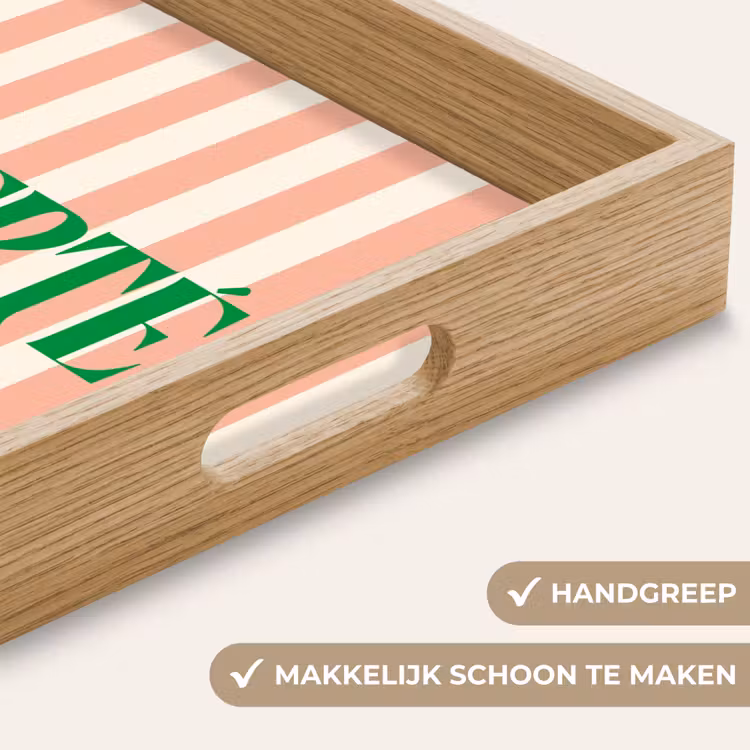 Dienblad - Zachtroze - Groen - Strepen - Liberté — 5