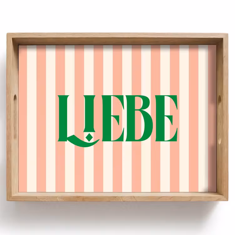 Dienblad - Zachtroze - Groen - Strepen - Liebe — 1