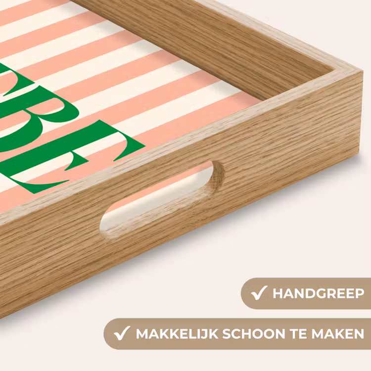 Dienblad - Zachtroze - Groen - Strepen - Liebe — 5