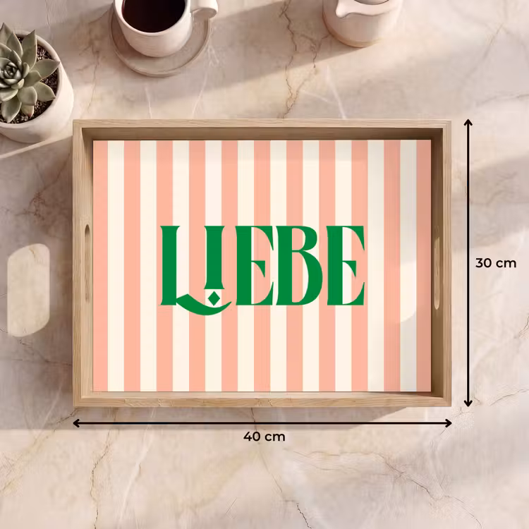 Dienblad - Zachtroze - Groen - Strepen - Liebe — 9