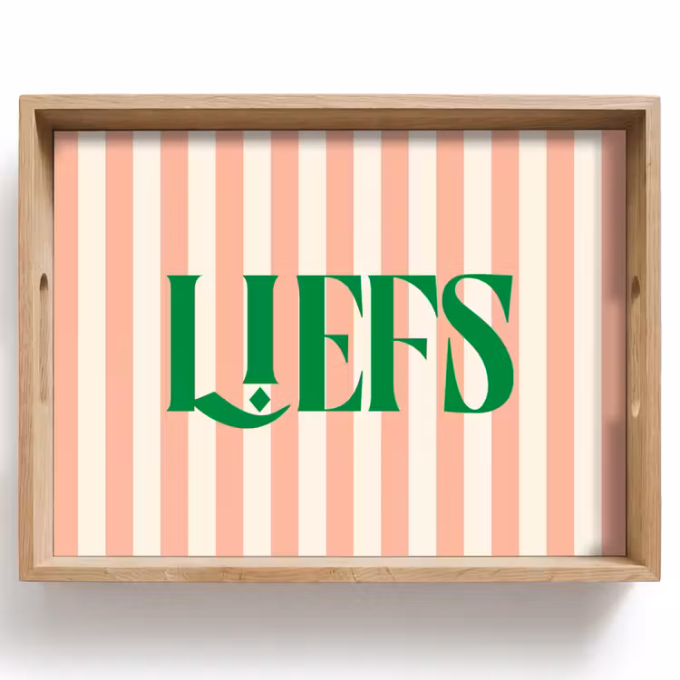 Dienblad - Zachtroze - Groen - Strepen - Liefs — 1