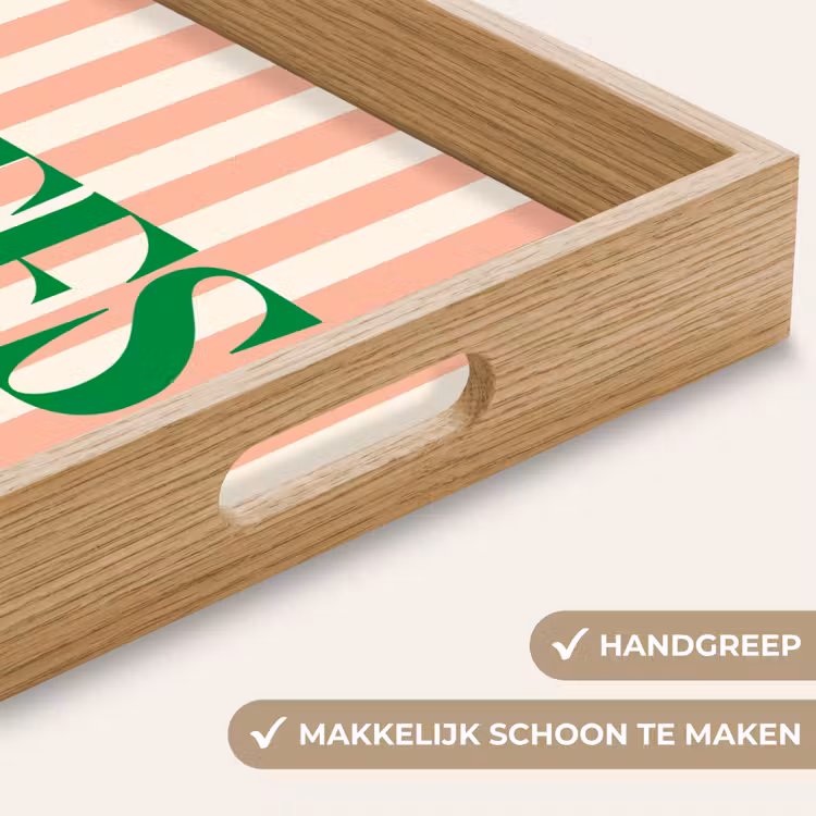 Dienblad - Zachtroze - Groen - Strepen - Liefs — 5