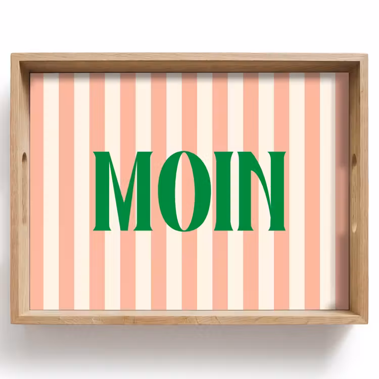 Dienblad - Zachtroze - Groen - Strepen - Moin — 1