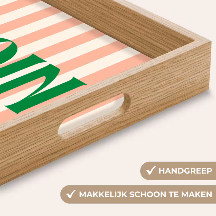 Dienblad - Zachtroze - Groen - Strepen - Moin — 5