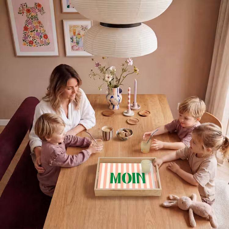 Dienblad - Zachtroze - Groen - Strepen - Moin — 7
