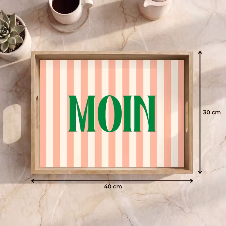 Dienblad - Zachtroze - Groen - Strepen - Moin — 9