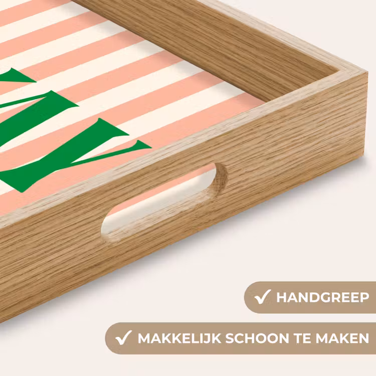 Dienblad - Zachtroze - Groen - Strepen - Okay — 5