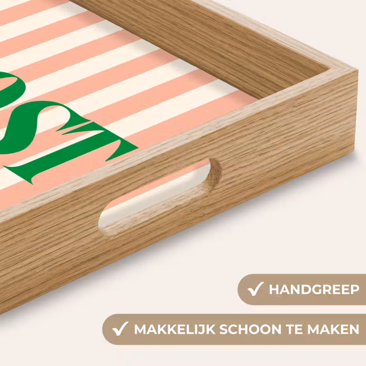Dienblad - Zachtroze - Groen - Strepen - Prost — 5