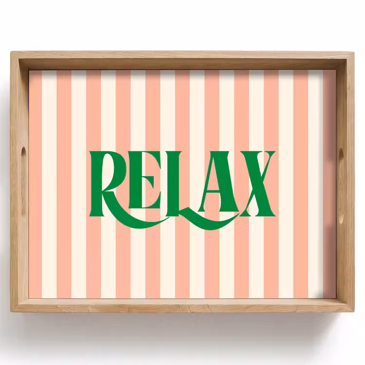 Dienblad - Zachtroze - Groen - Strepen - Relax — 1