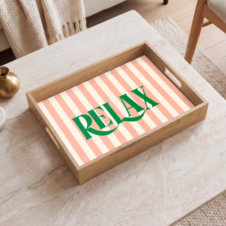 Dienblad - Zachtroze - Groen - Strepen - Relax — 2