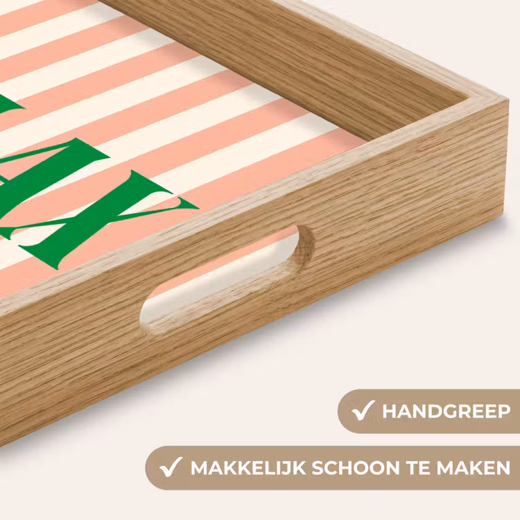 Dienblad - Zachtroze - Groen - Strepen - Relax — 5