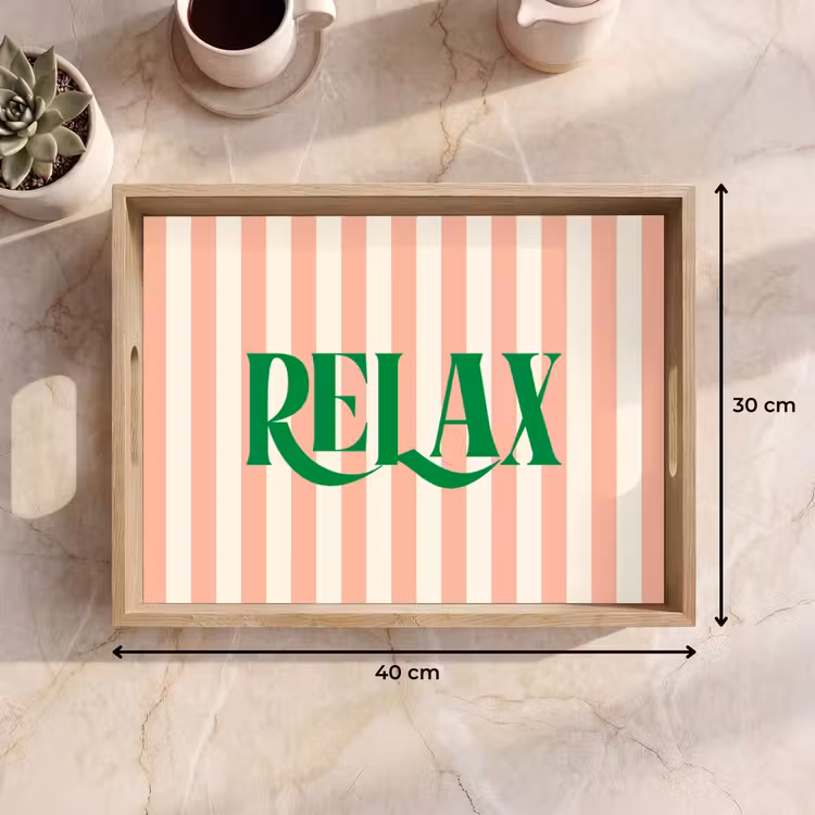 Dienblad - Zachtroze - Groen - Strepen - Relax — 9