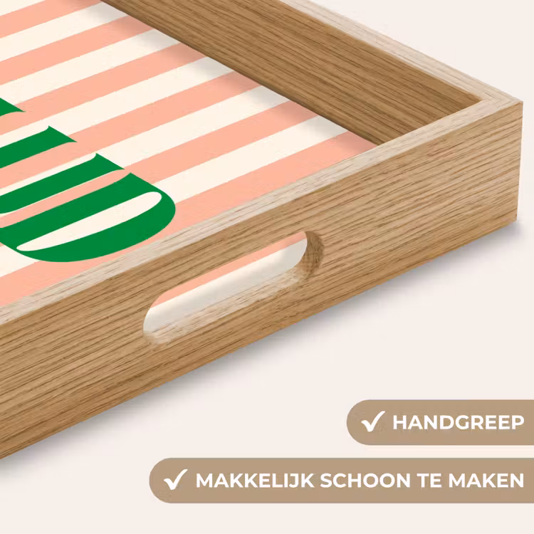 Dienblad - Zachtroze - Groen - Strepen - Salud — 5