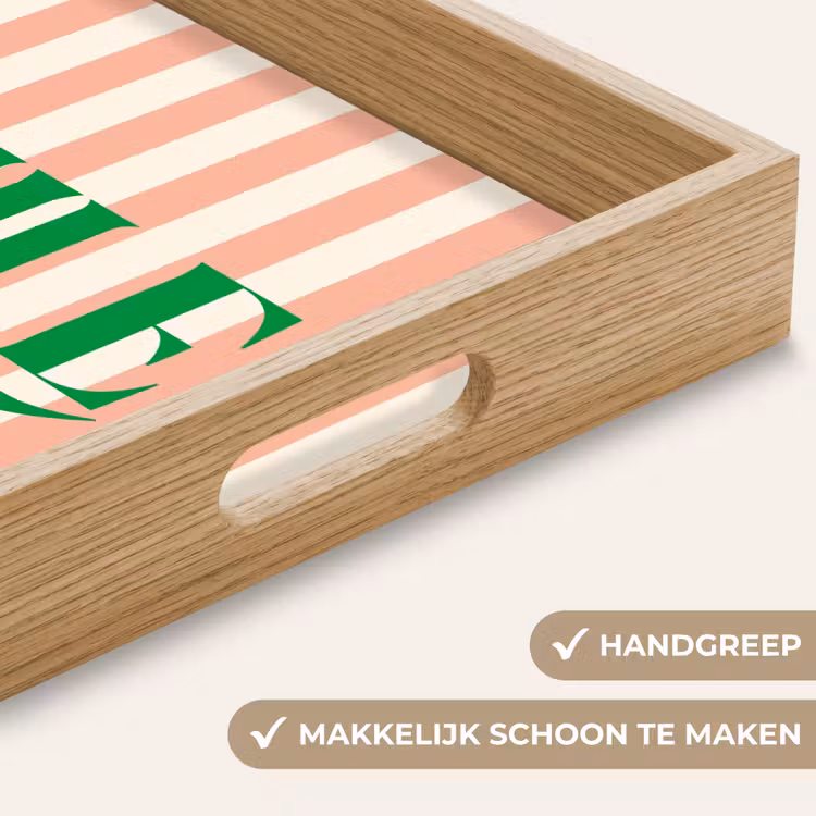 Dienblad - Zachtroze - Groen - Strepen - Smile — 5