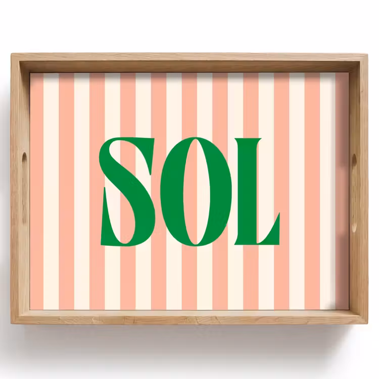 Dienblad - Zachtroze - Groen - Strepen - Sol — 1