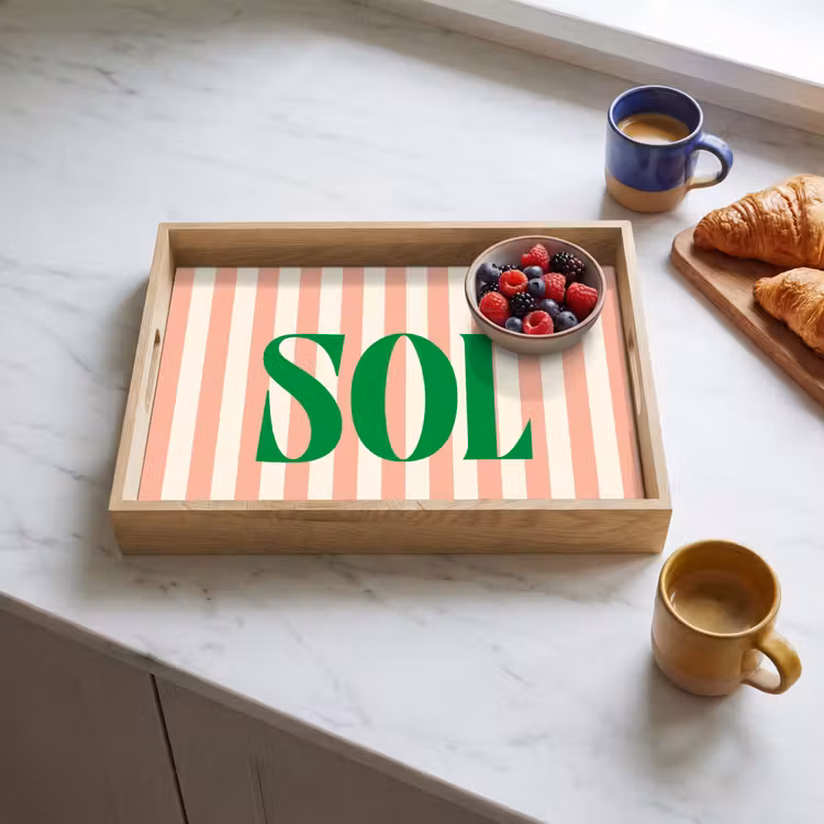 Dienblad - Zachtroze - Groen - Strepen - Sol — 4