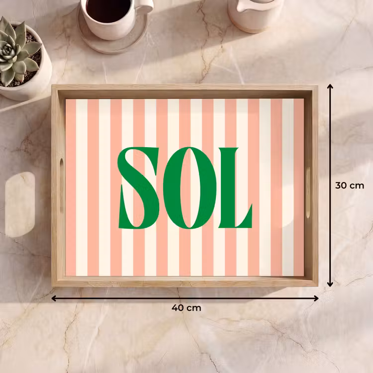 Dienblad - Zachtroze - Groen - Strepen - Sol — 9