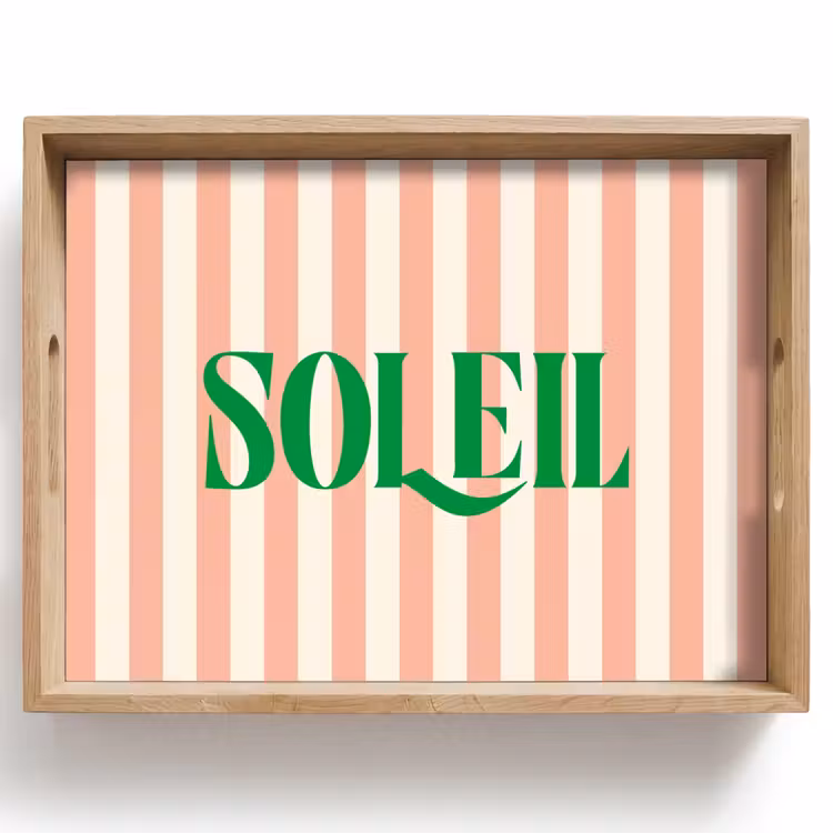 Dienblad - Zachtroze - Groen - Strepen - Soleil — 1