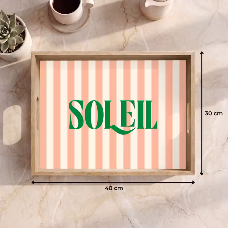 Dienblad - Zachtroze - Groen - Strepen - Soleil — 9