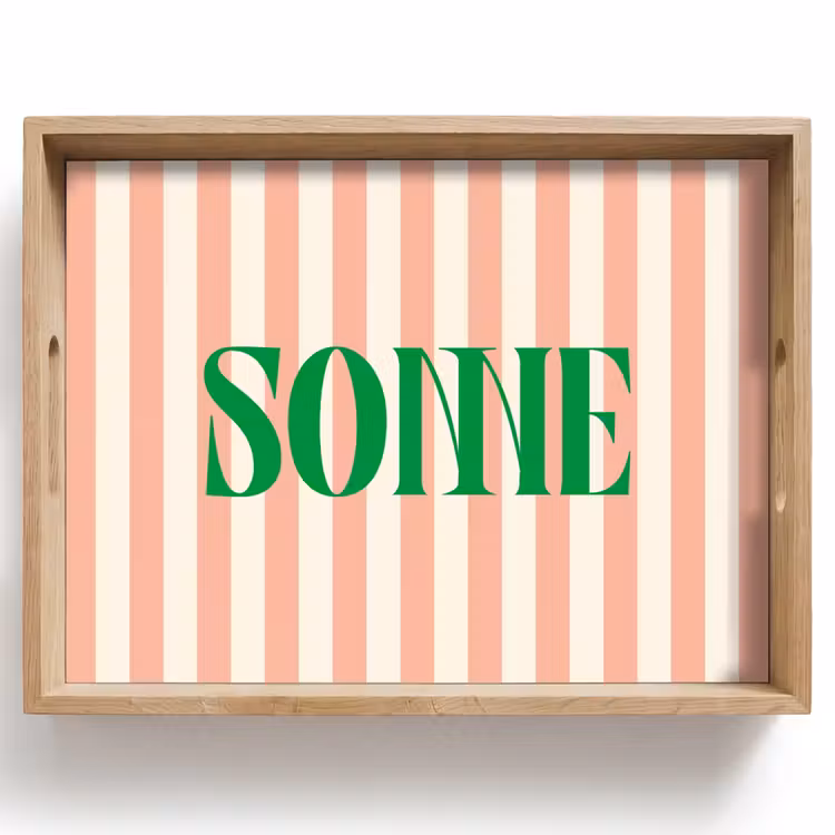 Dienblad - Zachtroze - Groen - Strepen - Sonne — 1