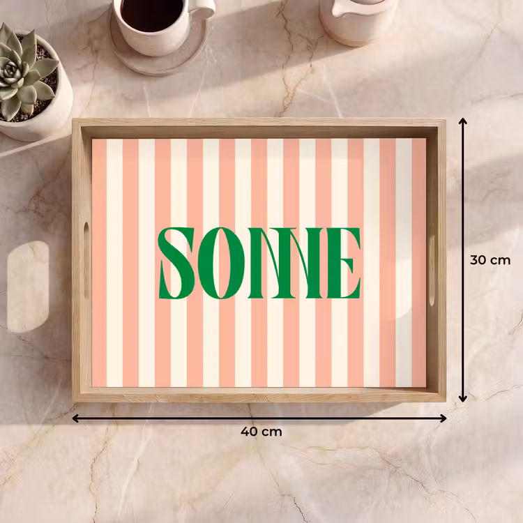 Dienblad - Zachtroze - Groen - Strepen - Sonne — 9