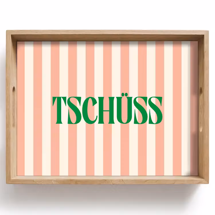 Dienblad - Zachtroze - Groen - Strepen - Tschüss — 1