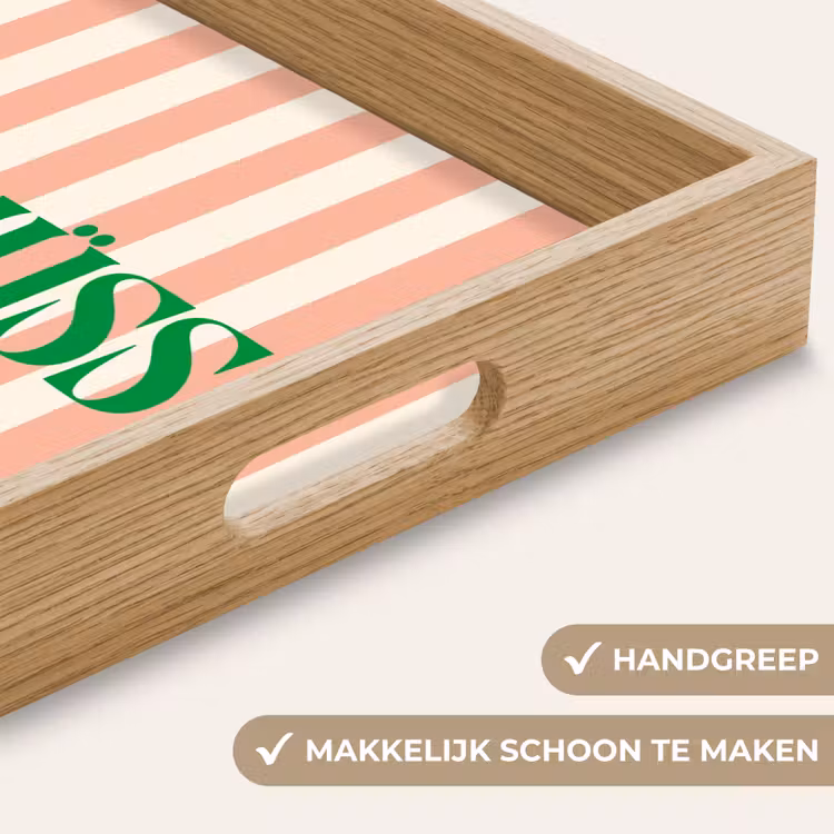 Dienblad - Zachtroze - Groen - Strepen - Tschüss — 5