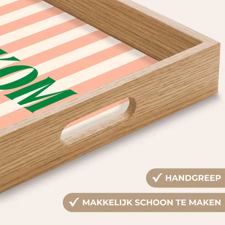 Dienblad - Zachtroze - Groen - Strepen - Welkom — 5