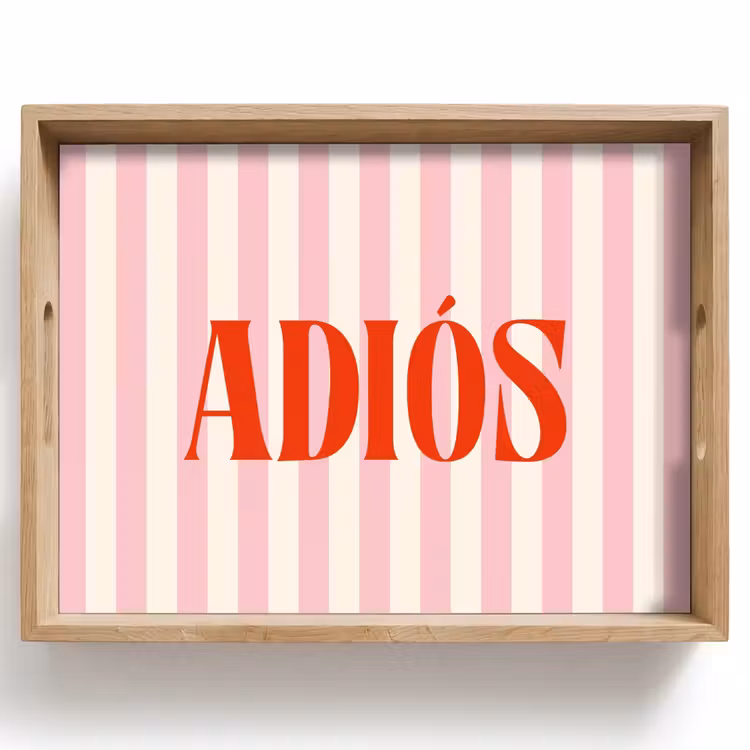 Dienblad - Zachtroze - Rood - Strepen - Adiós — 1
