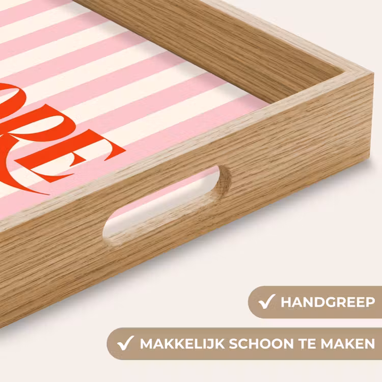 Dienblad - Zachtroze - Rood - Strepen - Amore — 5