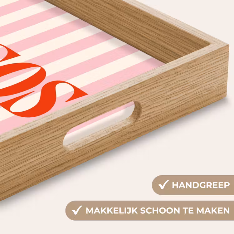 Dienblad - Zachtroze - Rood - Strepen - Besos — 5