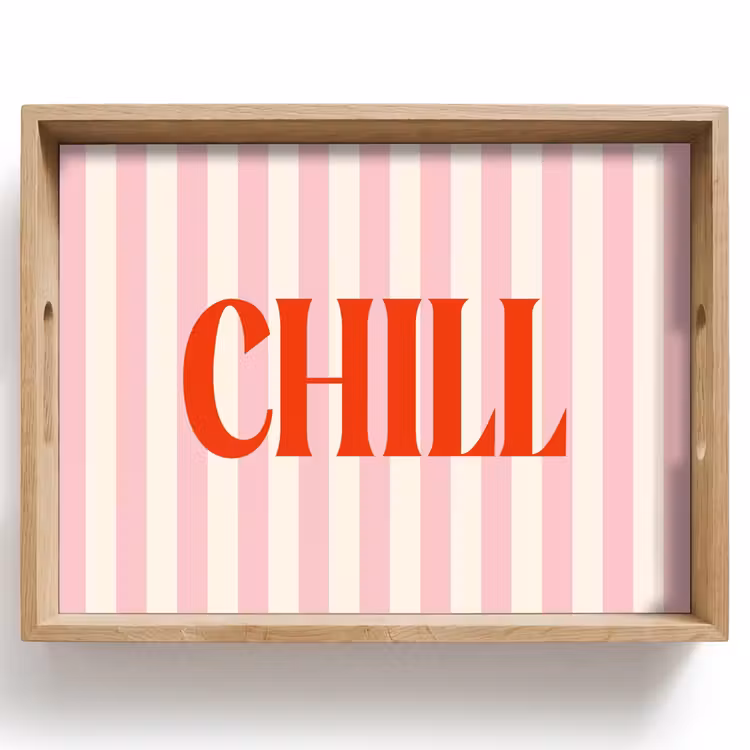 Dienblad - Zachtroze - Rood - Strepen - Chill — 1