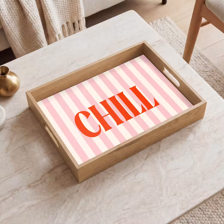 Dienblad - Zachtroze - Rood - Strepen - Chill — 2