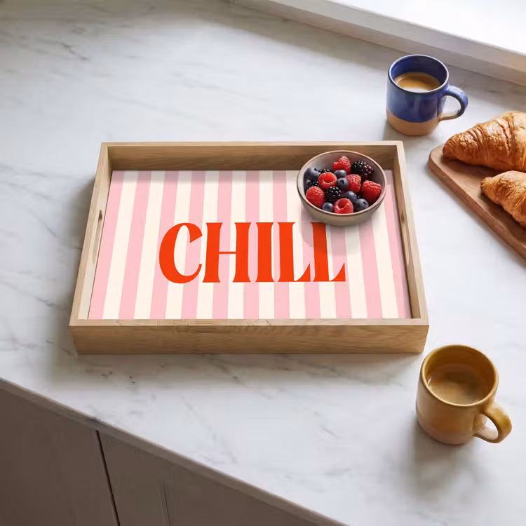 Dienblad - Zachtroze - Rood - Strepen - Chill — 4
