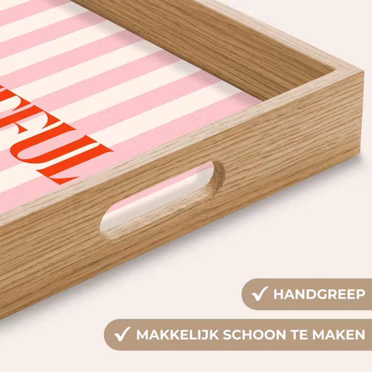 Dienblad - Zachtroze - Rood - Strepen - Grateful — 5