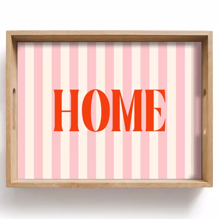 Dienblad - Zachtroze - Rood - Strepen - Home — 1