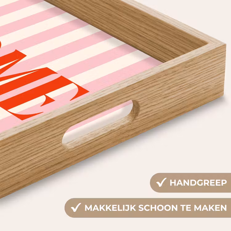 Dienblad - Zachtroze - Rood - Strepen - Home — 5