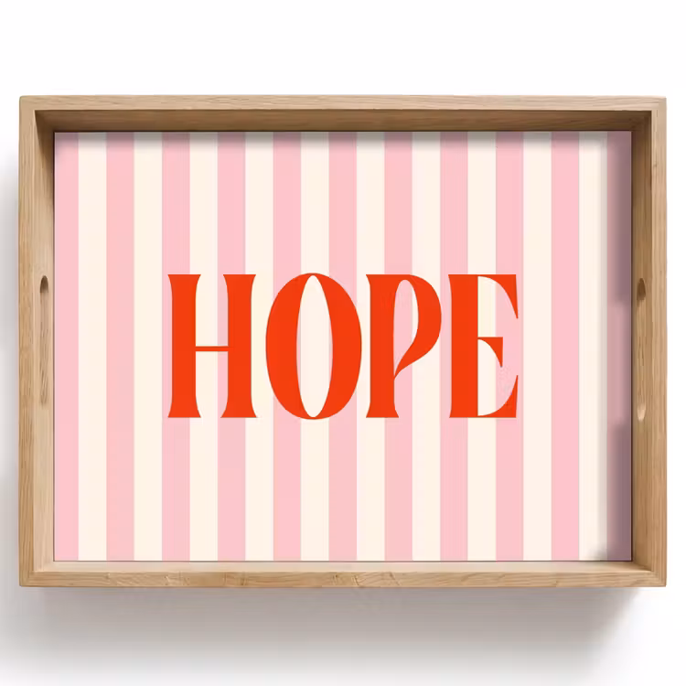 Dienblad - Zachtroze - Rood - Strepen - Hope — 1