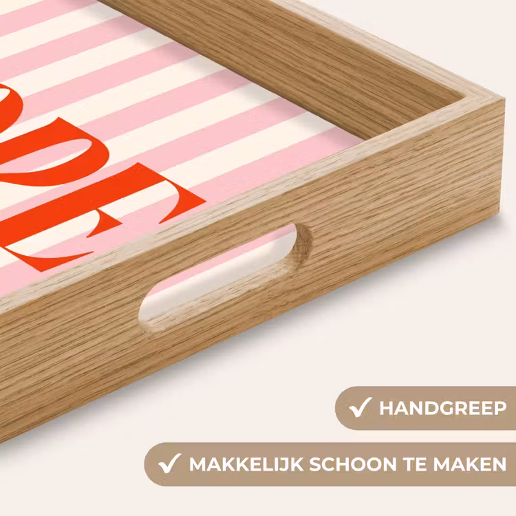 Dienblad - Zachtroze - Rood - Strepen - Hope — 5
