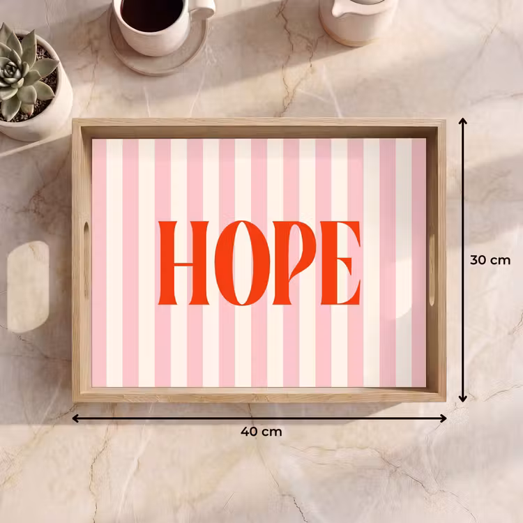 Dienblad - Zachtroze - Rood - Strepen - Hope — 9
