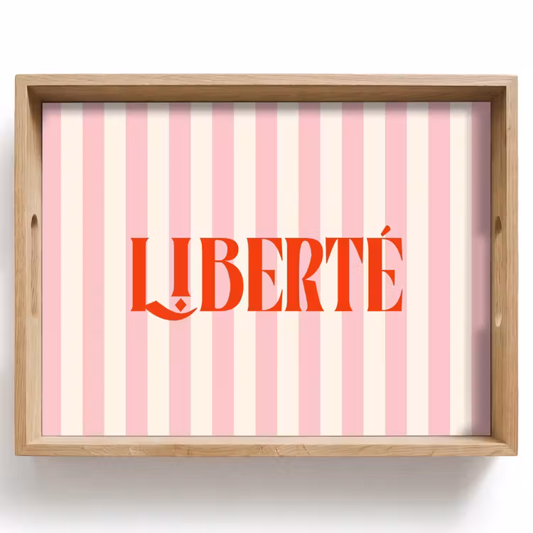 Dienblad - Zachtroze - Rood - Strepen - Liberté — 1