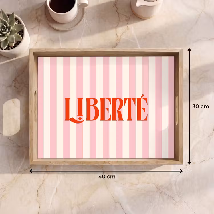 Dienblad - Zachtroze - Rood - Strepen - Liberté — 9