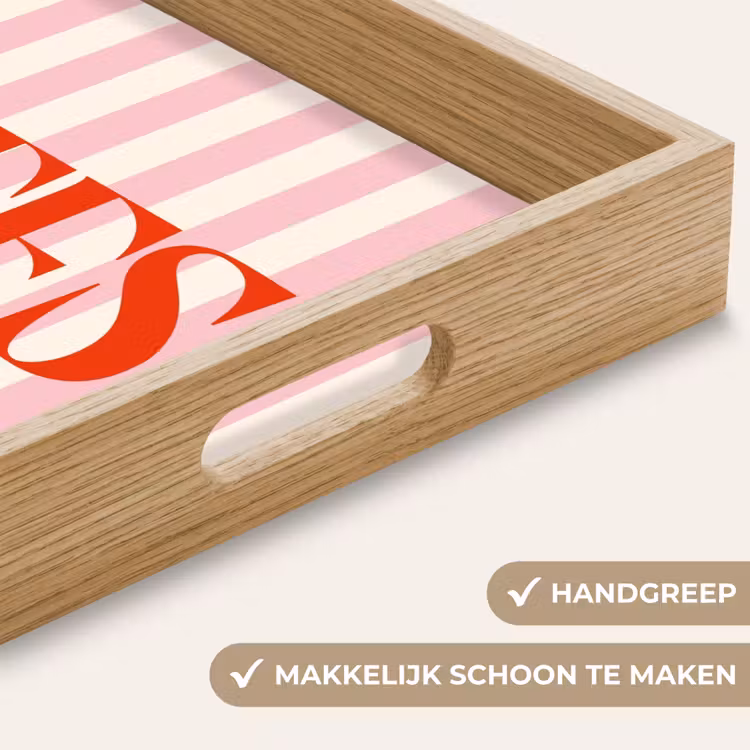 Dienblad - Zachtroze - Rood - Strepen - Liefs — 5