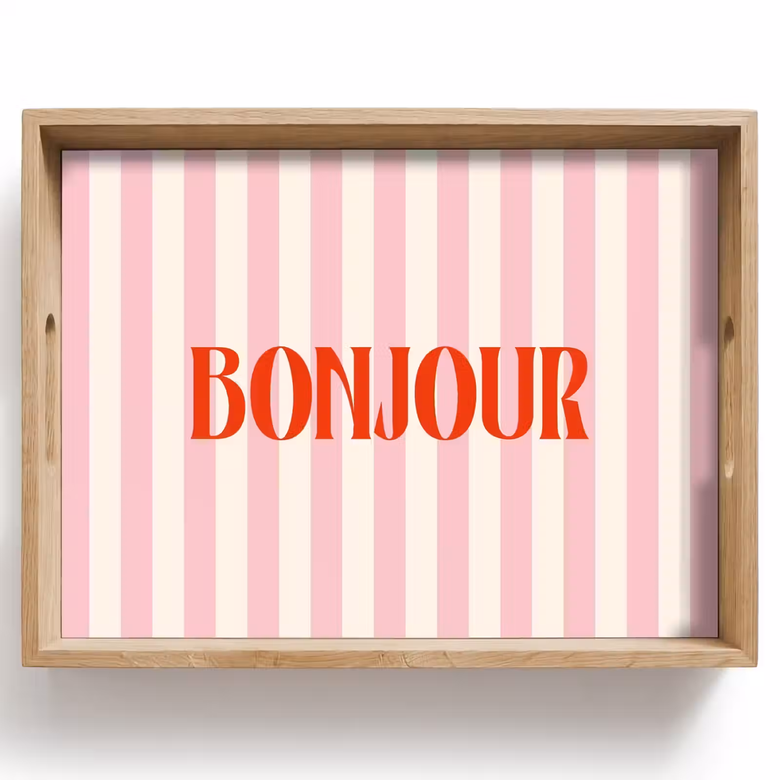 Dienblad - Zachtroze - Rood - Strepen - Bonjour — 1