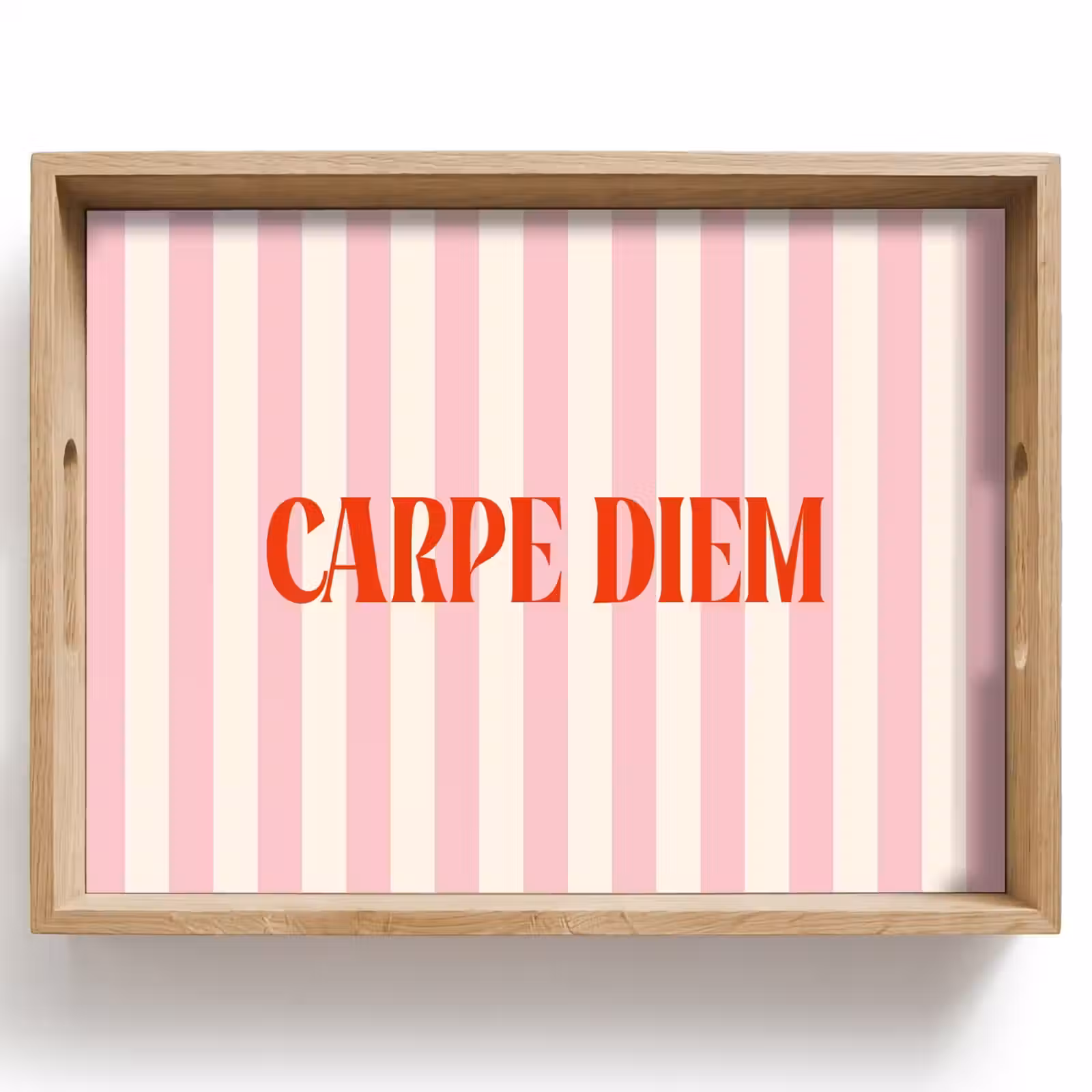 Dienblad - Zachtroze - Rood - Strepen - Carpe Diem — 1
