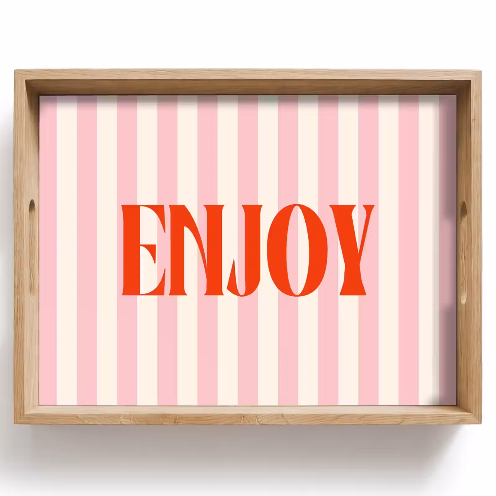 Dienblad - Zachtroze - Rood - Strepen - Enjoy — 1