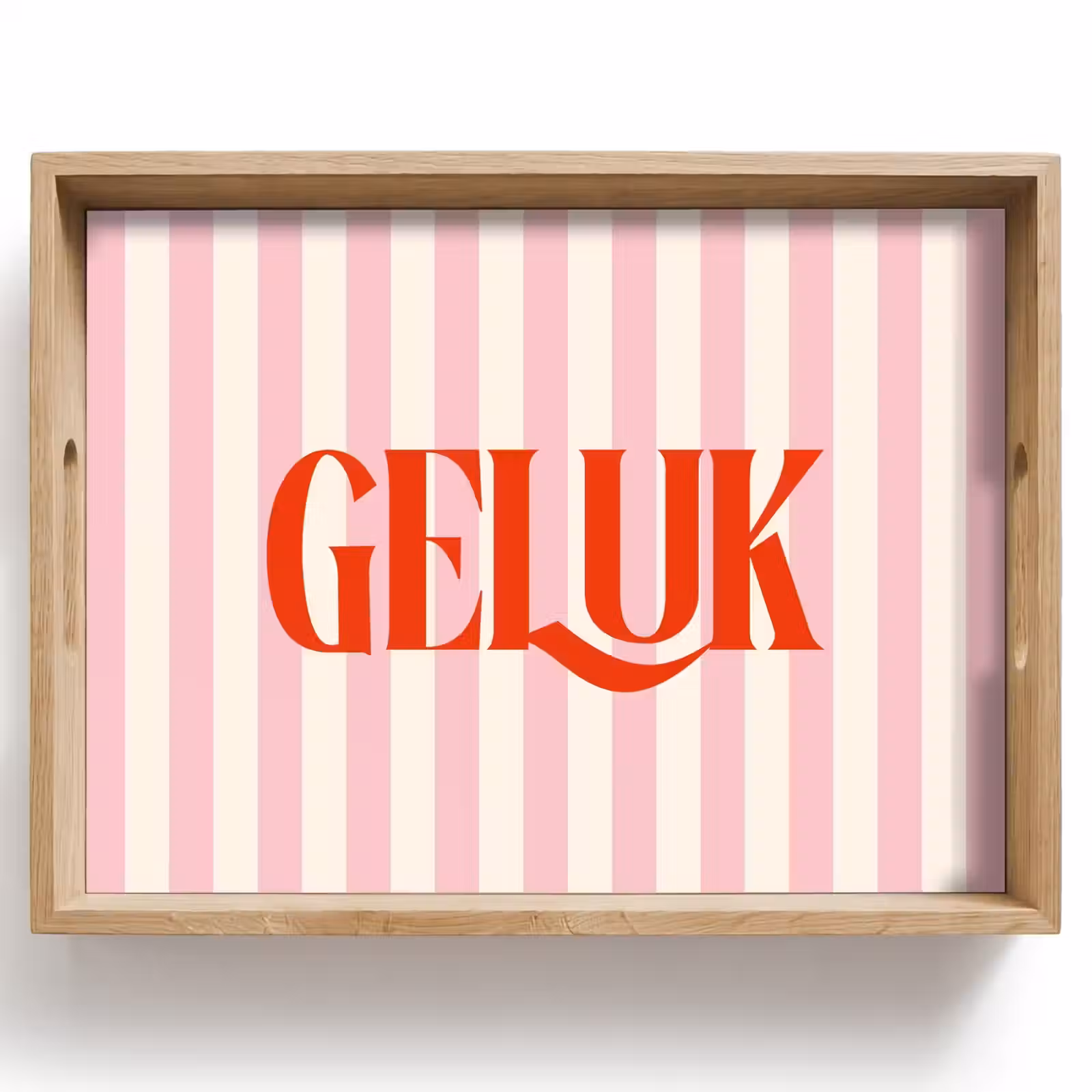 Dienblad - Zachtroze - Rood - Strepen - Geluk — 1